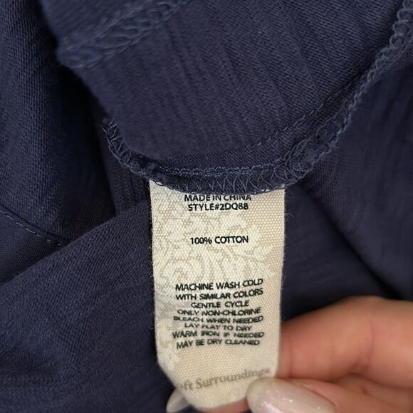 Soft Surroundings Delia Mixed Buttons V-Neck Jersey Lightweight Jacket/Top Sz S - Picture 10 of 10